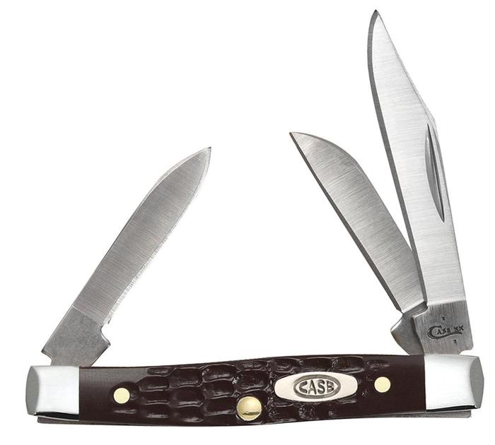 Brown Synthetic Small Stockman Pocket Knife - Utility and Pocket Knives